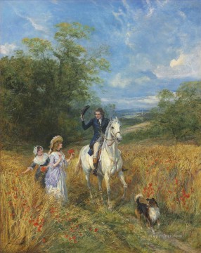 Classical Painting - A passing greeting Heywood Hardy hunting